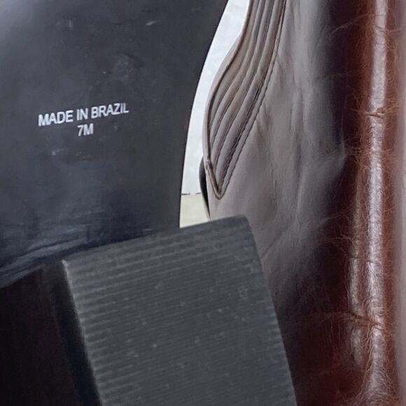 Matisse Ankle Boots Womens Sz 7 Dark Brown Leather Pointe Toe Block Heel Booties - Picture 11 of 12
